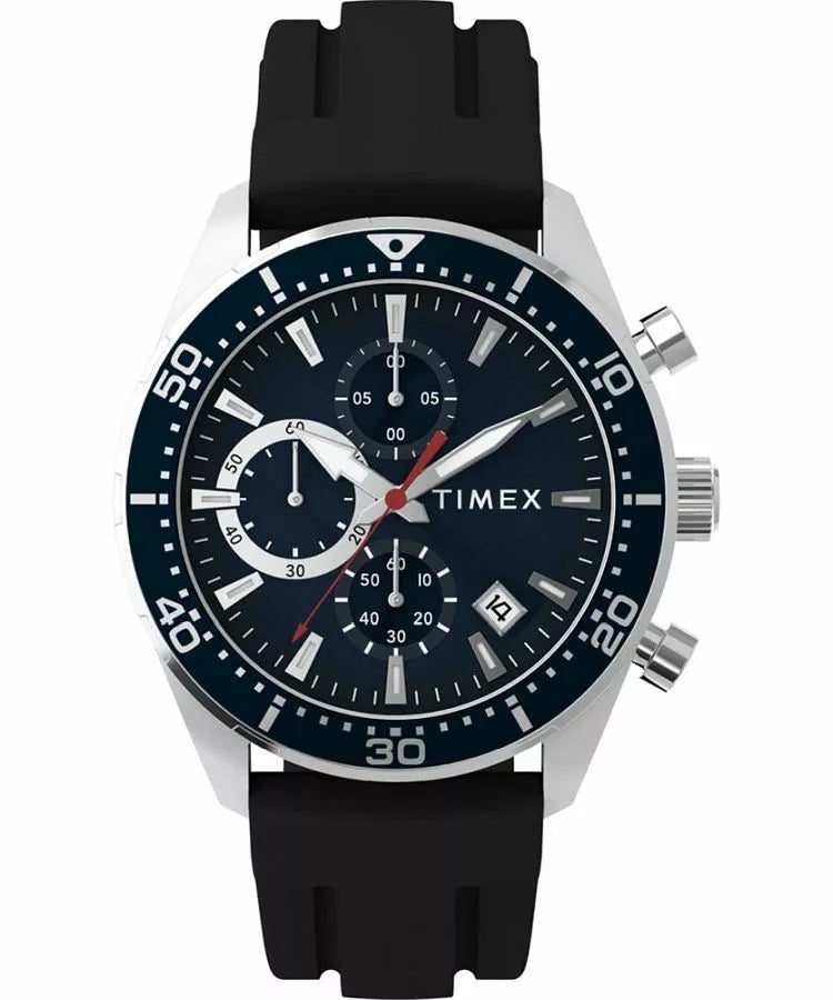 Timex Trend Ridgefield Chronograph Black Dial and Leather Band Men's Watch TW2Y62300