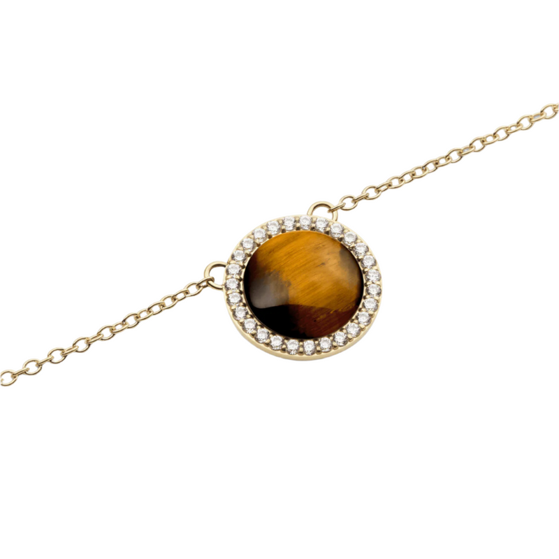 Daniel Wellington Audrey Tiger Eye Gold Necklace DW00401445
