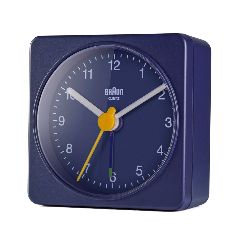 Braun Classic Travel Analogue Alarm Clock Blue