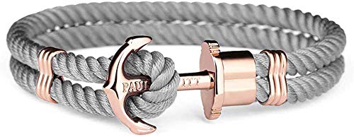 Paul Hewitt Phrep Nylon Rose Gold / Grey Bracelet - S