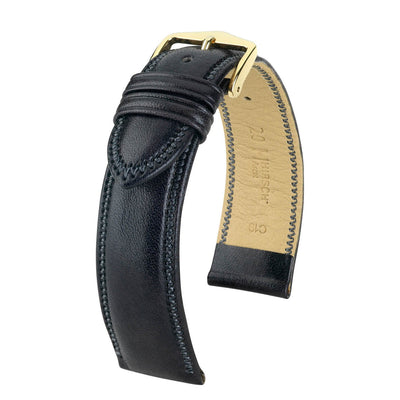 Hirsch Ascot Black English Leather Watch Band