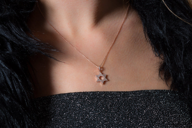 GEORGINI ROCK STAR STAR OF DAVID ROSE GOLD PENDANT