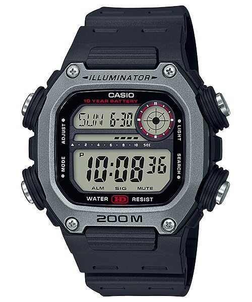 Casio Multi Alarm Digital Watch - Black/Silver DW291H-1A