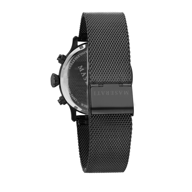 EPOCA 42mm Black Steel Mesh Watch