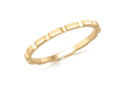 9K Yellow Gold Brick Stacker Ring