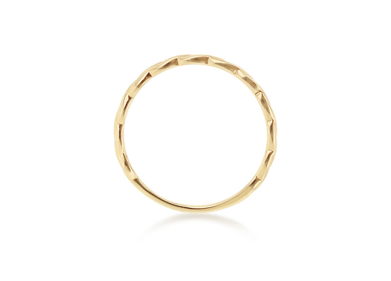 9K Yellow Gold Twist Slim Stacker Ring