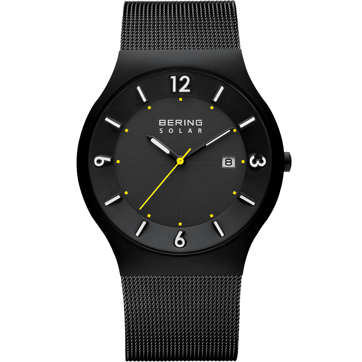 Bering Solar Brushed Black Mesh Watch
