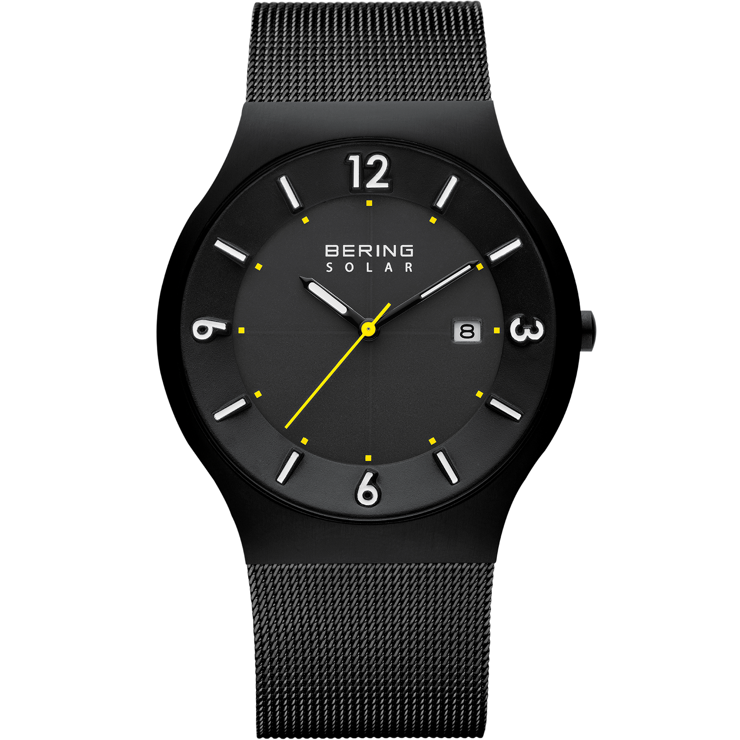 Bering Solar Brushed Black Mesh Watch