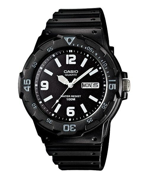 Casio Mens Mrw200H-1B2V Black Resin Quartz Watch With Black Dial