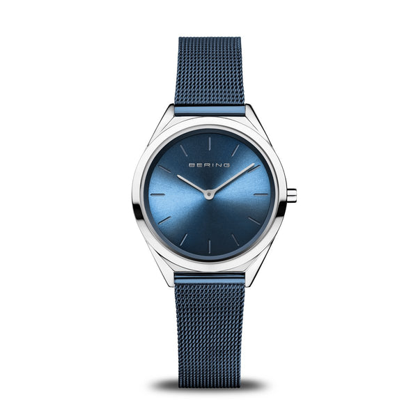 Bering Ultra Slim Blue Mesh Watch display picture 2