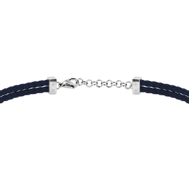 Maserati Signature Men's Blue Leather Bracelet