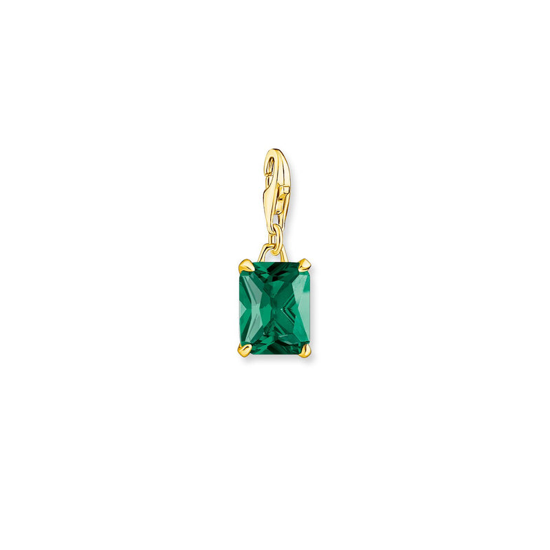 Thomas Sabo Charm Pendant Green Stone Gold