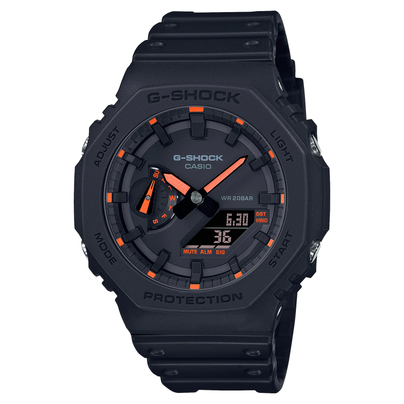 G Shock Neon Accent Black Resin Band Watch GA2100 1A4 Watch Direct