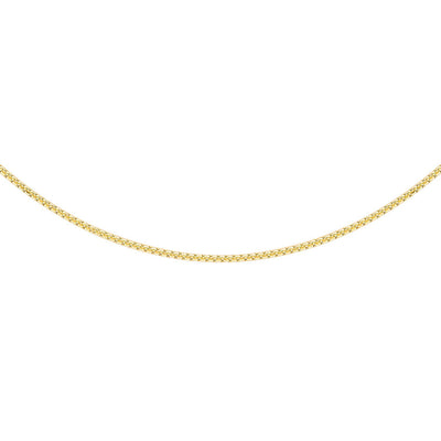 9K Yellow Gold Diamond Cut Box Chain 40cm