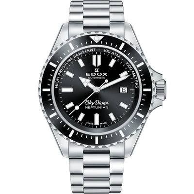 Edox Neptunian Skydiver Automatic Black Dial Men's Watch 801203NMNIN