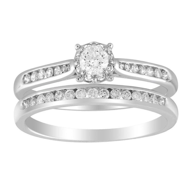 Solitaire Ring Set with 0.5ct Diamond In 9K Gold
