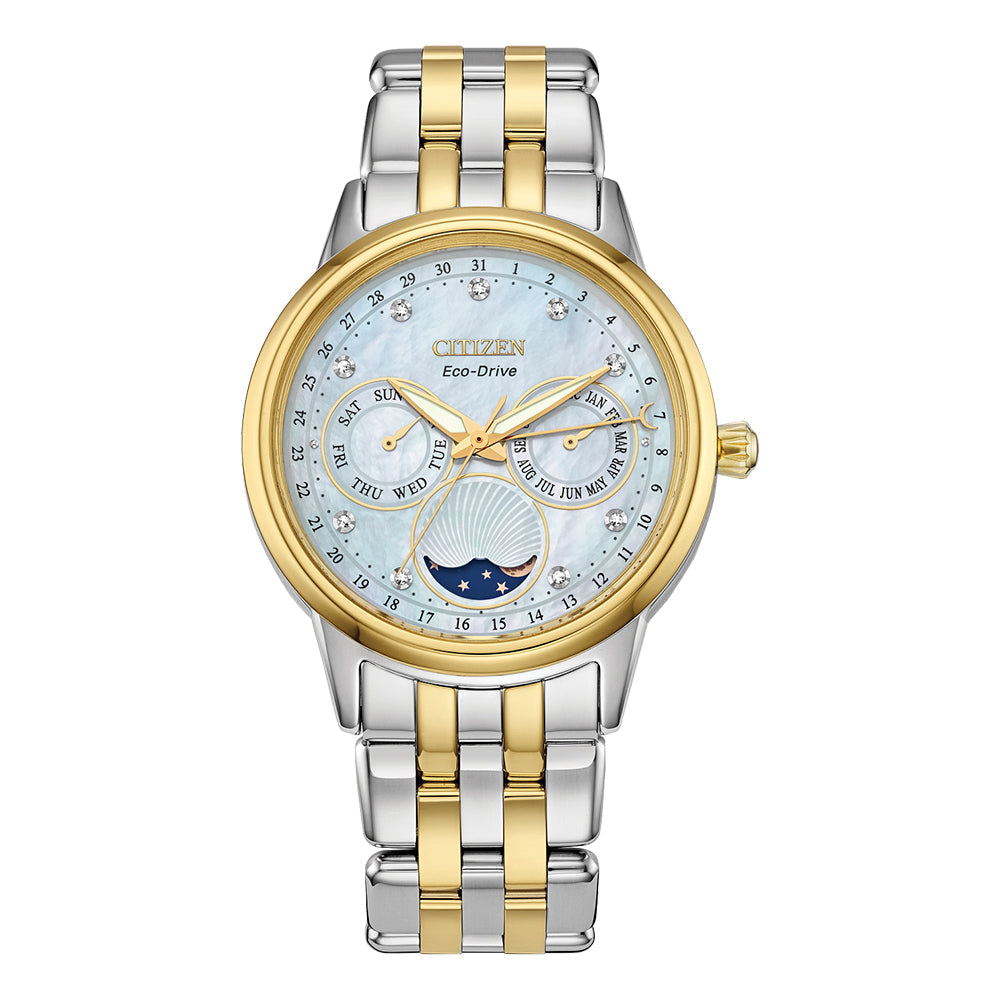 Citizen Ladies Eco-Drive Two Tone Mother Of Pearl Watch FD0004-51D