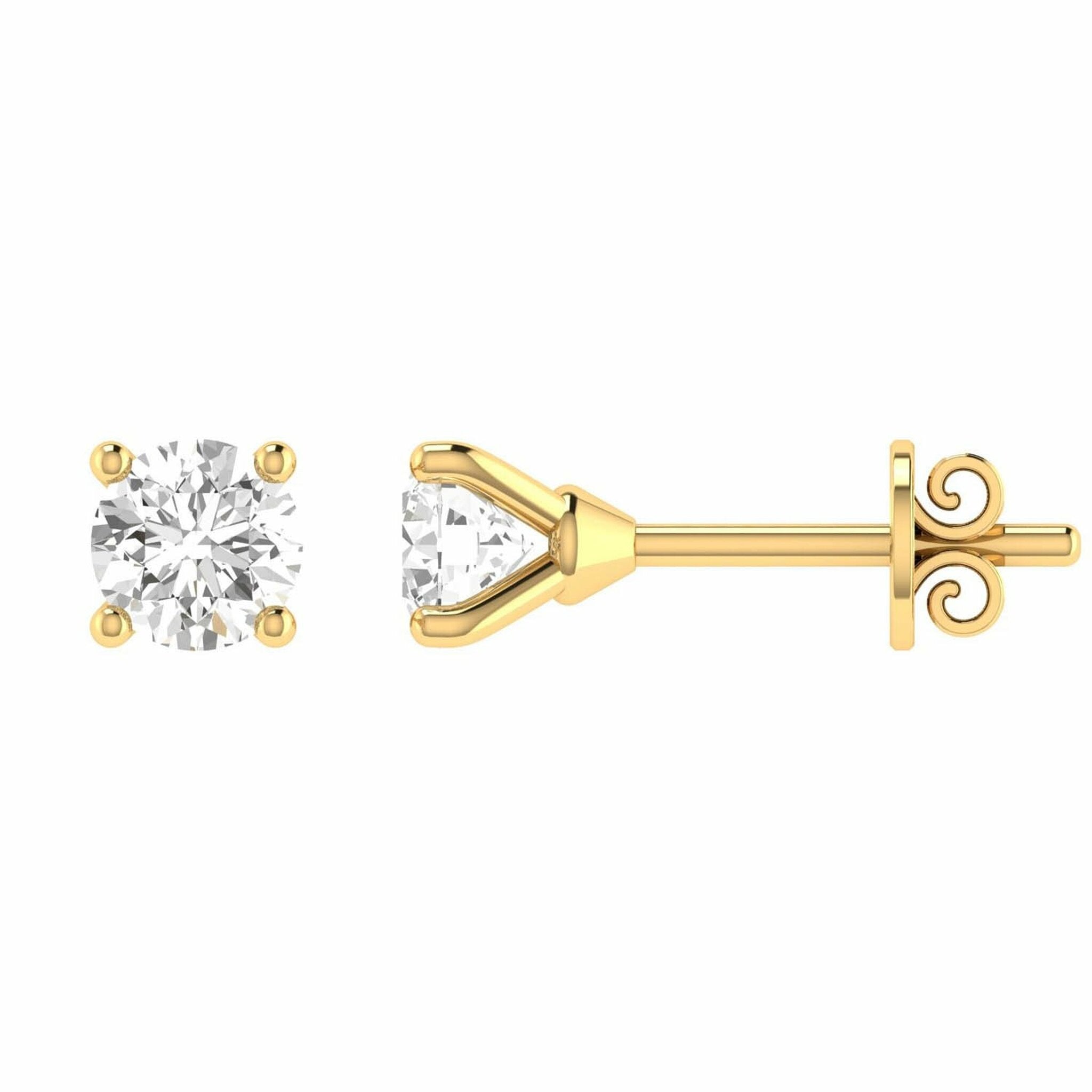 Diamond Stud Earrings With 0.15ct Diamonds In 9K Yellow Gold