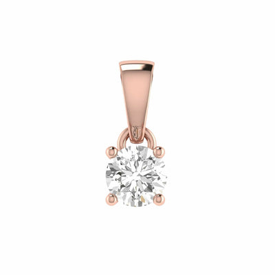 Diamond Solitaire Pendant With 0.08ct Diamonds In 9K Rose Gold