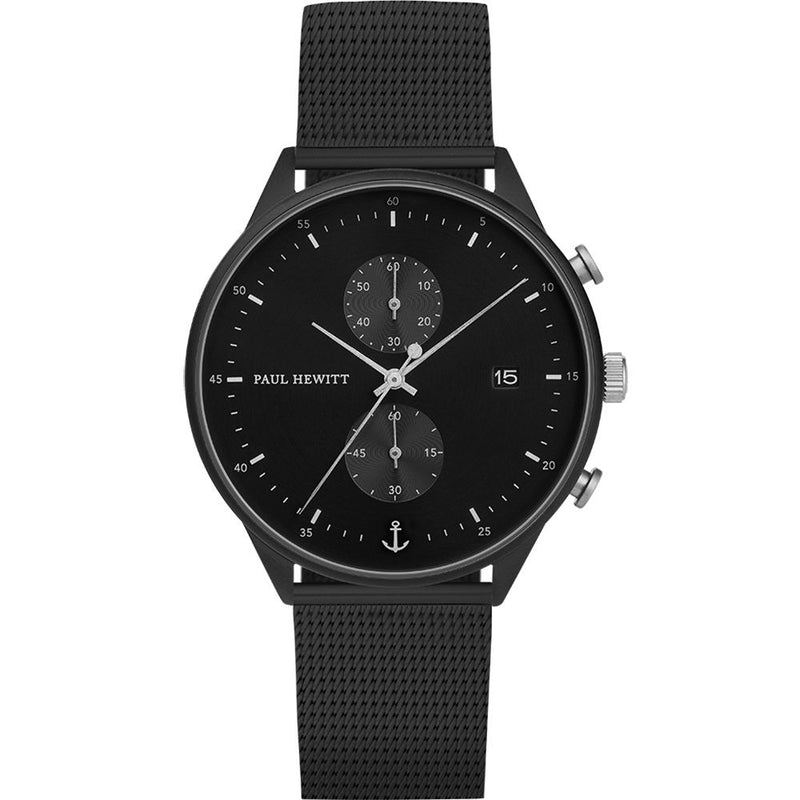 Paul Hewitt Chrono Black Sunray Mesh Watch