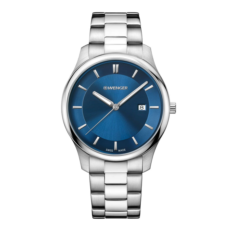 Wenger City Classic Blue Dial Stainless Steel Watch 01.1441.117