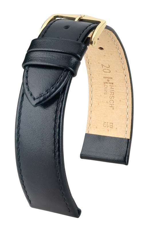 Hirsch Osiris L Dimensionally Black Leather Band
