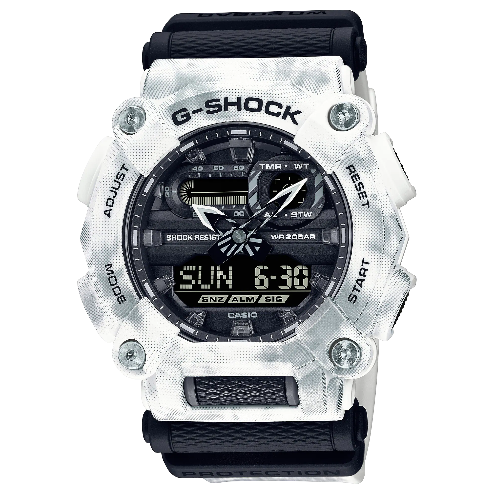 G-Shock Grunge Snow Camouflage with White Strap Watch GA900GC-7A
