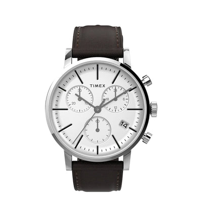 Timex Midtown Chronograph 40mm Leather Band Watch TW2V36600