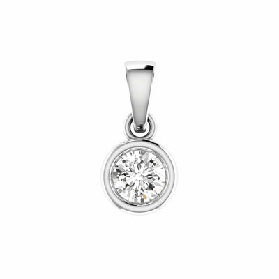 Diamond Solitaire Pendant With 0.30ct Diamonds In 18K White Gold