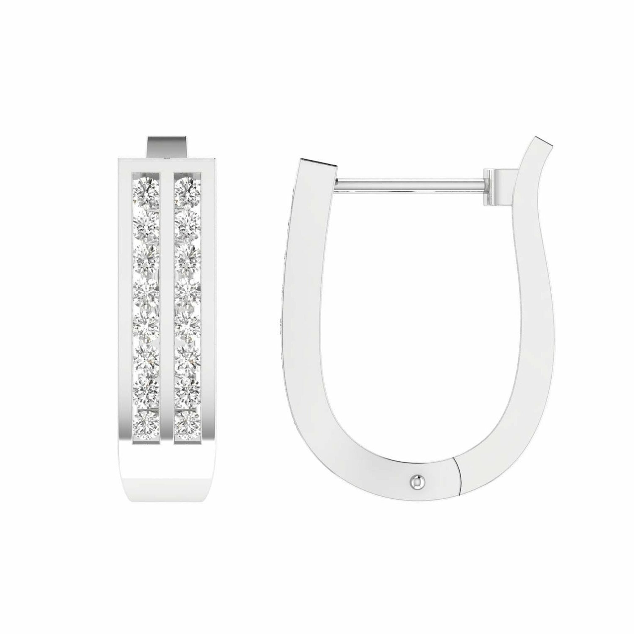 Diamond Huggie Earrings With 0.50ct Diamonds In 9K White Gold