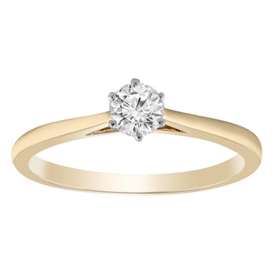 Solitaire Ring with 0.25ct Diamond In 9K Yellow Gold