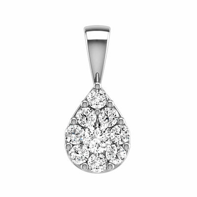 Teardrop Diamond Pendant With 0.25ct Diamonds In 9K White Gold