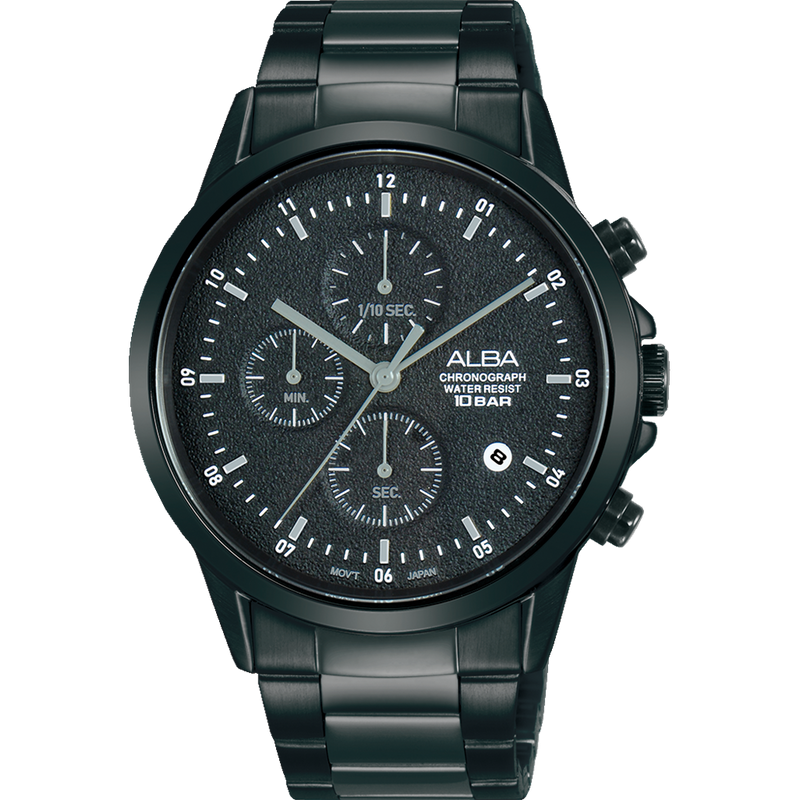 Alba Prestige Sports Chronograph Black Dial Mens Watch AM3857X
