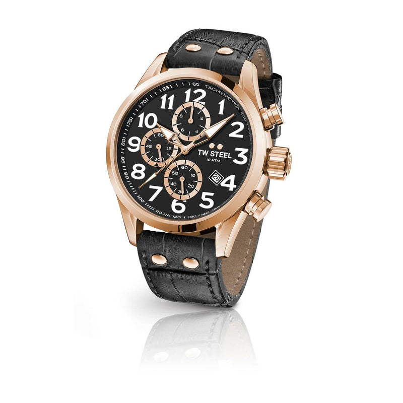 TW Steel Volante 48mm Chronograph Black Leather
