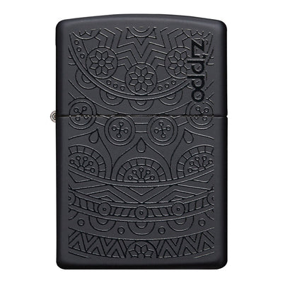 Zippo Swirl Pattern Black Matte Tone On Tone Lighter