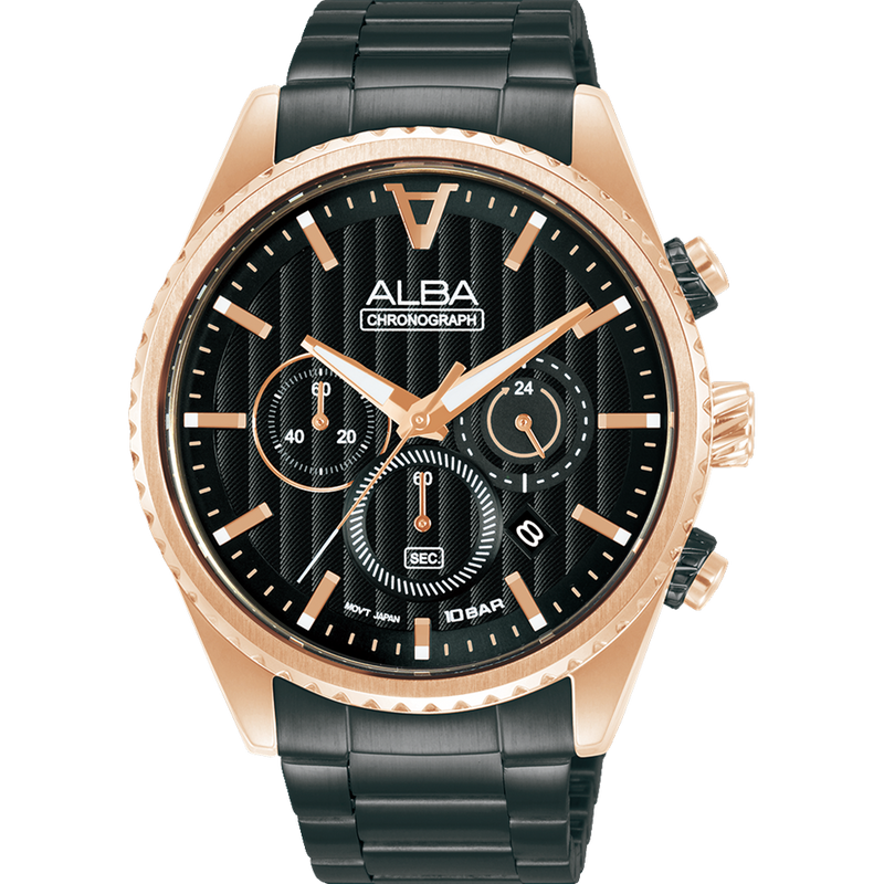 Alba Sports Chronograph Black Dial Mens Watch AT3H80X