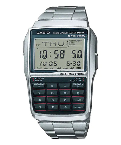Casio Data Bank Digital Stainless Steel Watch DBC32D 1 Watch Direct