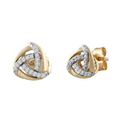 Earrings with 0.1ct Diamond In 9K Yellow Gold
