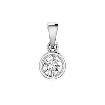 Diamond Solitaire Pendant With 0.10ct Diamonds In 9K White Gold