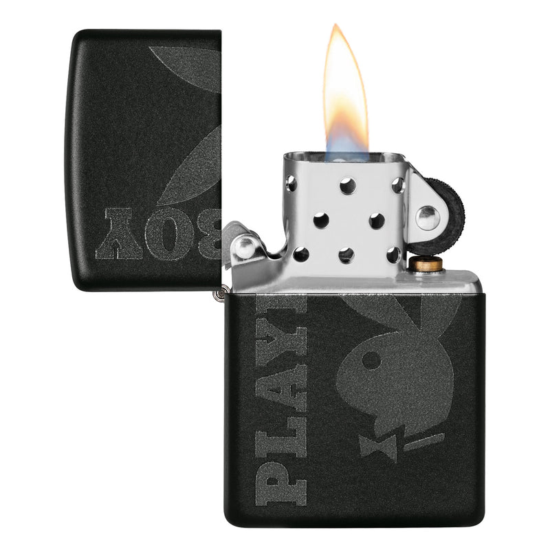 Zippo Playboy Logo Black Matte Lighter 99342