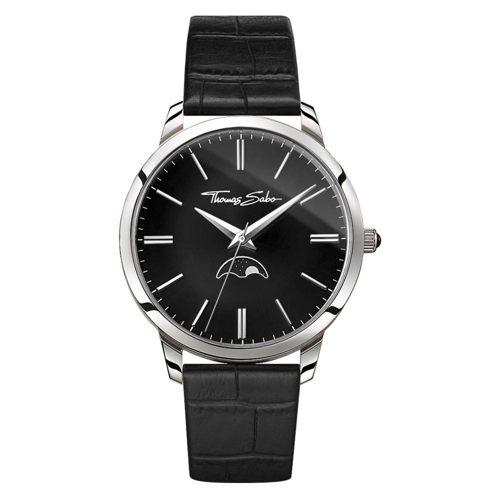 Thomas Sabo Classic Moonphase Black Leather Mens Watch