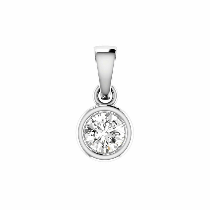 Diamond Solitaire Pendant With 0.50ct Diamonds In 18K White Gold