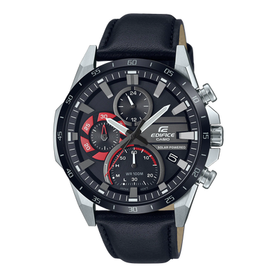 Casio Edifice Chronograph Black Leather Watch EQS940BL-1A