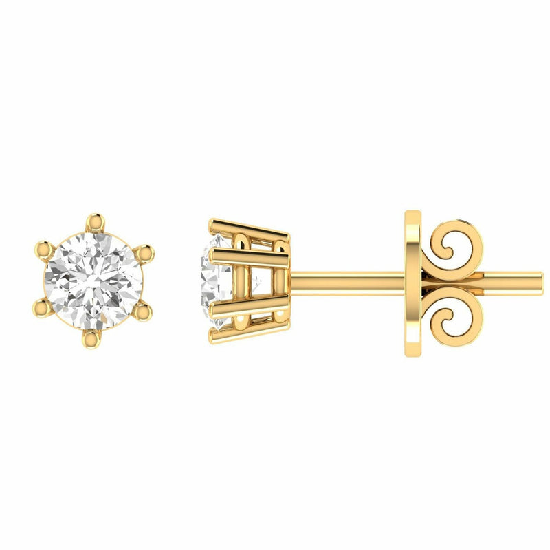 Diamond Stud Earrings With 0.33ct Diamonds In 18K Yellow Gold