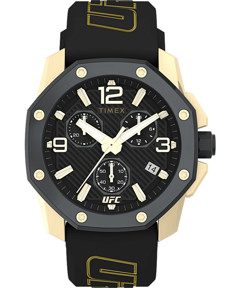 Timex UFC Icon Chronograph 45mm Silicone Strap Watch TW2V58500
