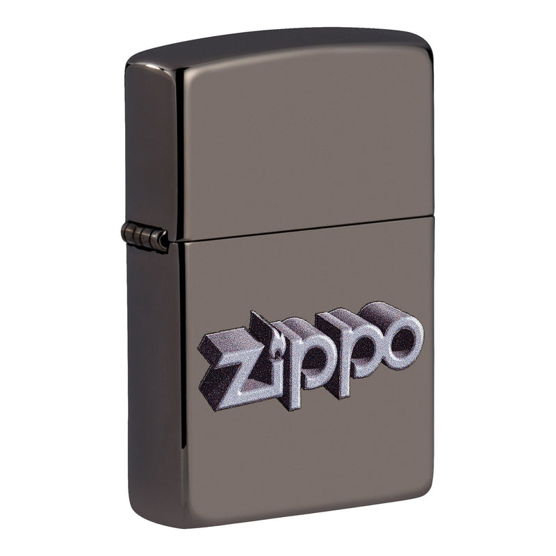 Zippo 3D Logo Black Ice Lighter