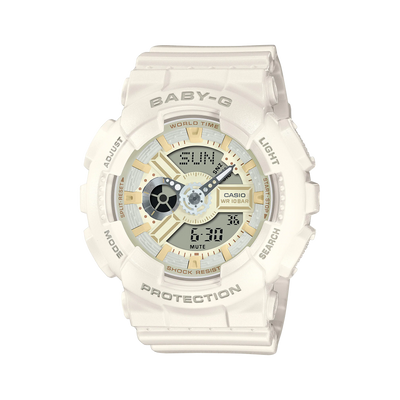 Baby-G Digital Analog White Resin Band Watch BA110XSW-7A