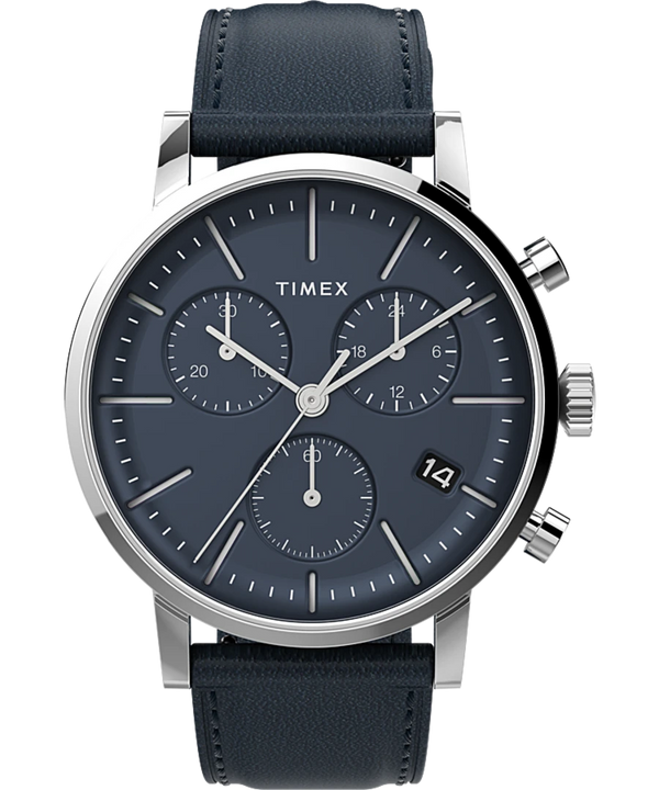 Timex Midtown Chronograph 40mm Leather Strap Watch TW2V36800