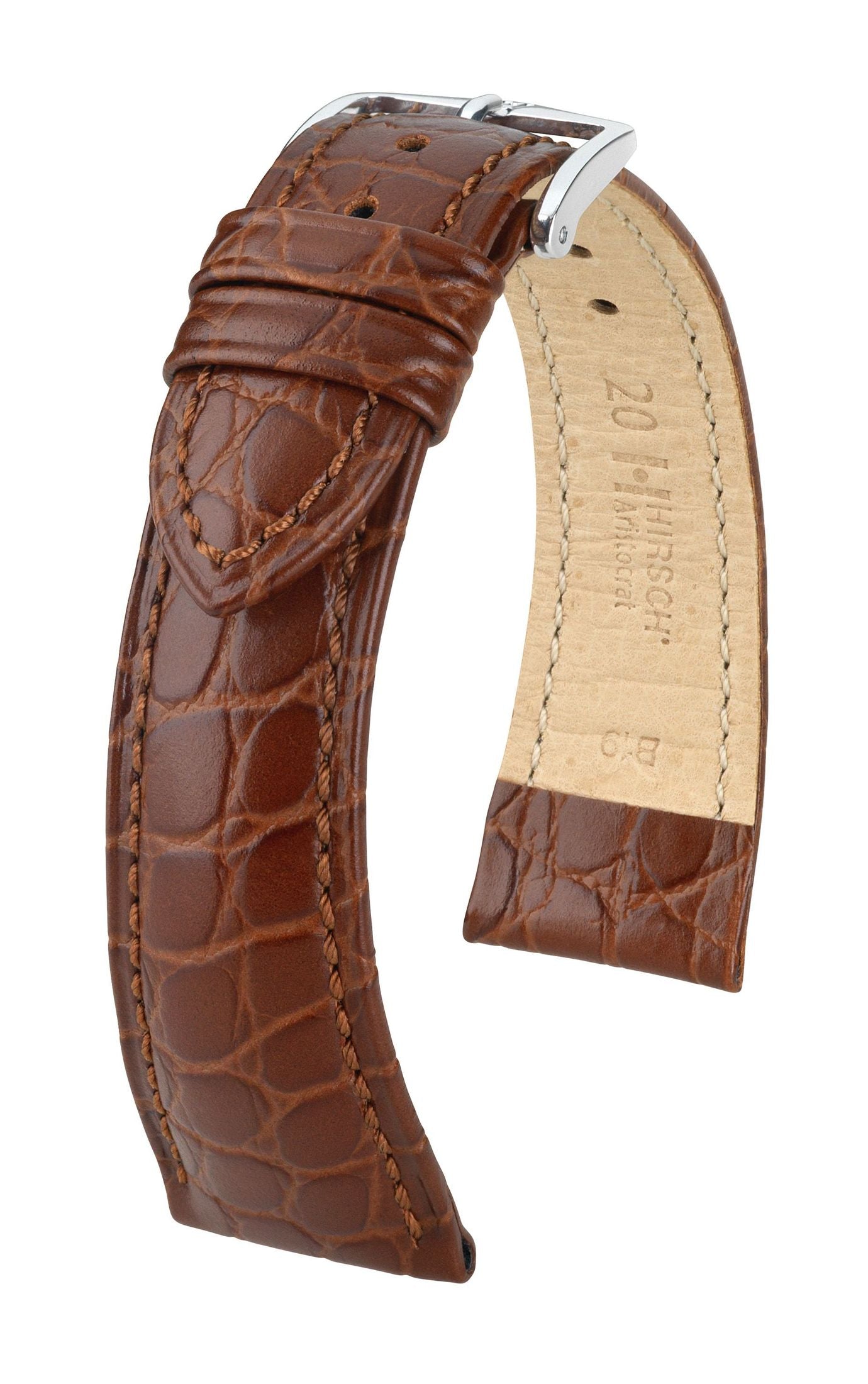 Hirsch Aristocrat Long Brown Leather Band