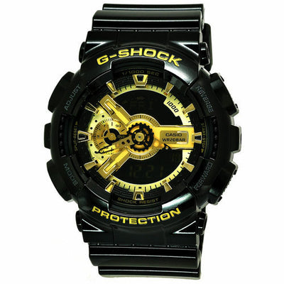 Casio G Shock Analog-Digital Dial Black And Gold Resin Mens Watch